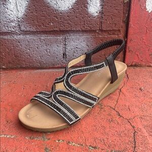 Elegant Black Beaded Sandals